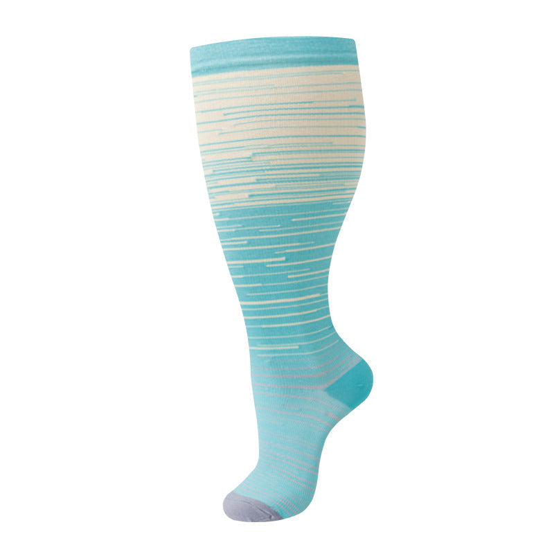 Plus-size compression socks, nylon nurse socks for men and women in black