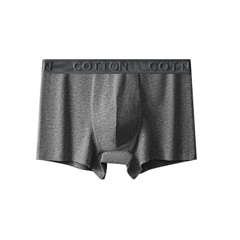 High-end antibacterial cotton boxer briefs for men, black pair displayed flat-lay