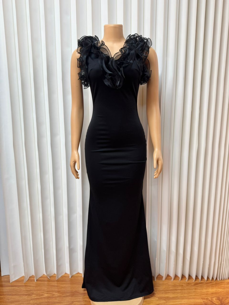 Women's deep V-neck backless long dress in flowing silhouette by My Store