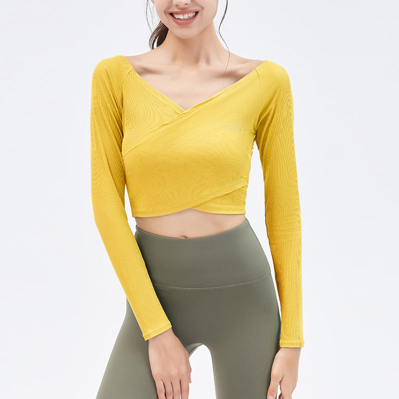 Women's autumn and winter yoga sports top by My Store, long-sleeve athletic shirt for workout wear