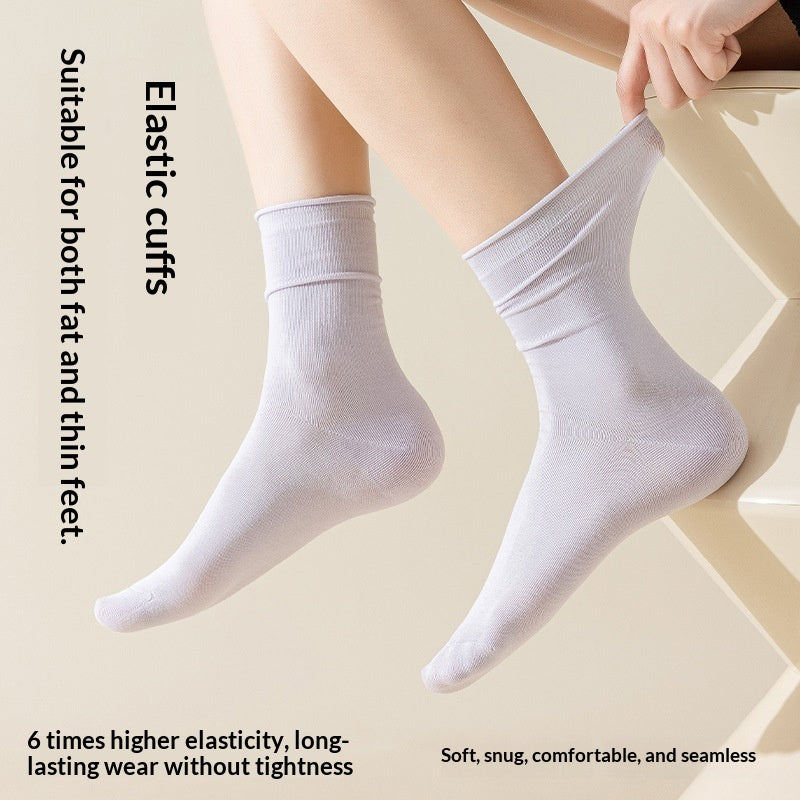 Women’s silk mid-calf socks for spring and summer, soft lightweight fabric in a classic design