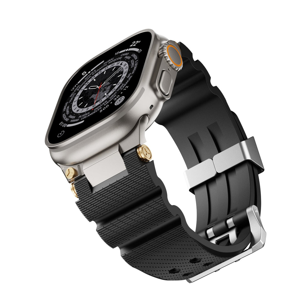 Sports silicone watch strap in a durable, flexible design for active wear