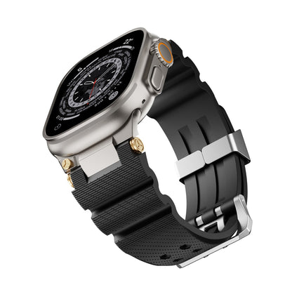 Sports silicone watch strap in a durable, flexible design for active wear