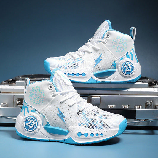 Children's mesh non-slip wear-resistant running basketball shoes, side view