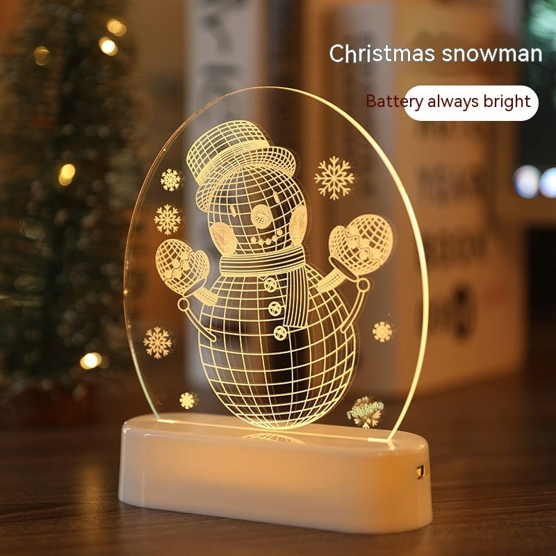 Christmas decorations night light featuring a festive holiday design, glowing softly in the dark