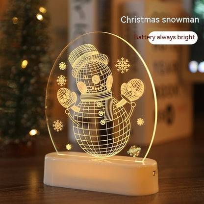 Christmas decorations night light featuring a festive holiday design, glowing softly in the dark
