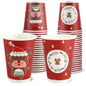 Rulyyo 12oz holiday paper cups by BACKUPMYFILESNOW® for hot and cold drinks, 42-pack, featuring festive holiday designs
