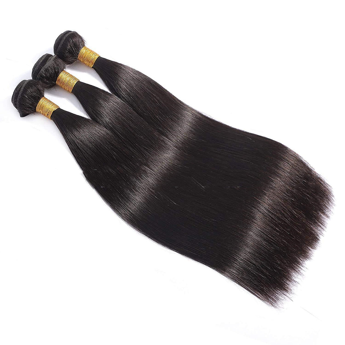 Real human hair wig and weave bundle displayed for styling versatility