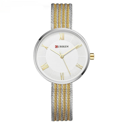 Women's waterproof quartz fashion casual watch with a sleek dial and adjustable wristband