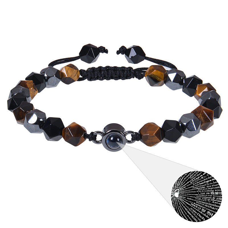 "Custom Photo Projection Bracelet in 100 Languages"