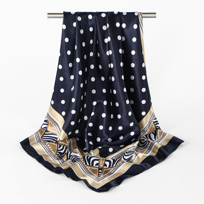 Simulation silk decorative headscarf shawl in a professional style, shown flat with smooth fabric texture