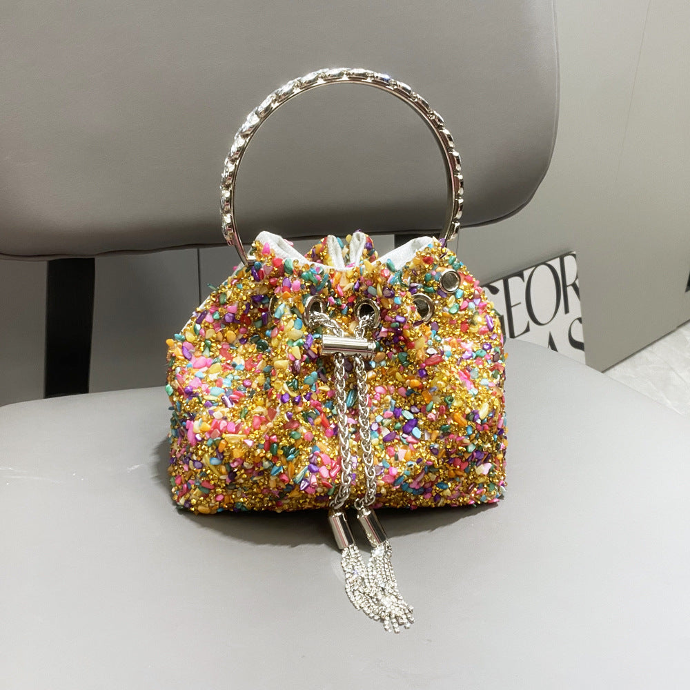Luxury Designer Women's Handbag with Colorful Stones