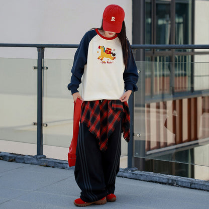 Parent-child matching soft breathable non-pilling spring autumn family sweatshirts outfits