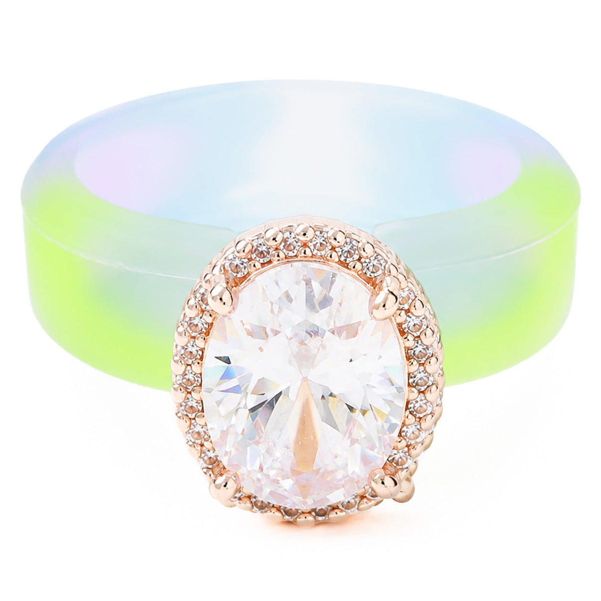 Niche silicone ring with zircon inlays, flexible minimalist band in black silicone