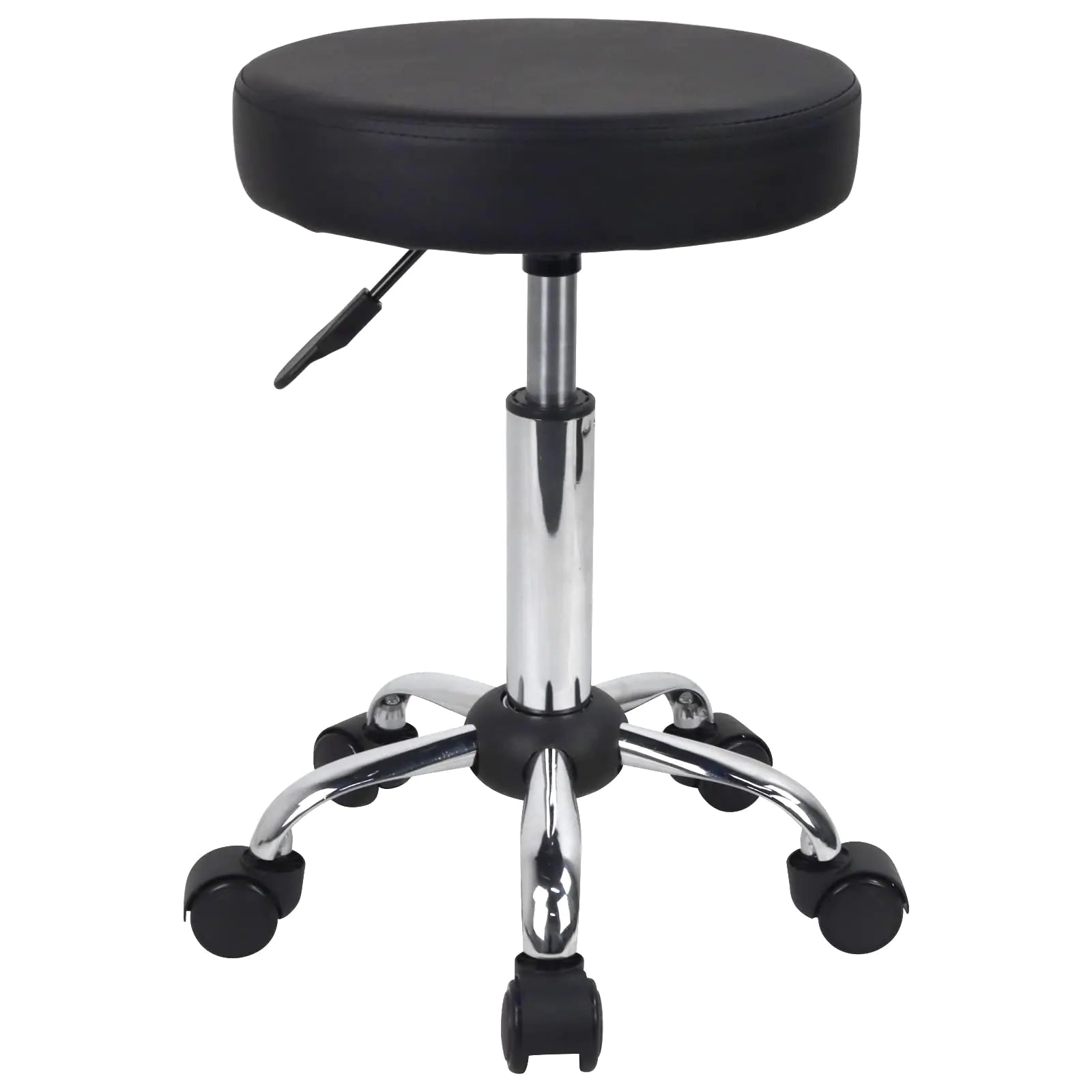 FURWOO Adjustable Salon Chair Small Rolling Stool with Wheels for Spa Salon Massage Home Office Black