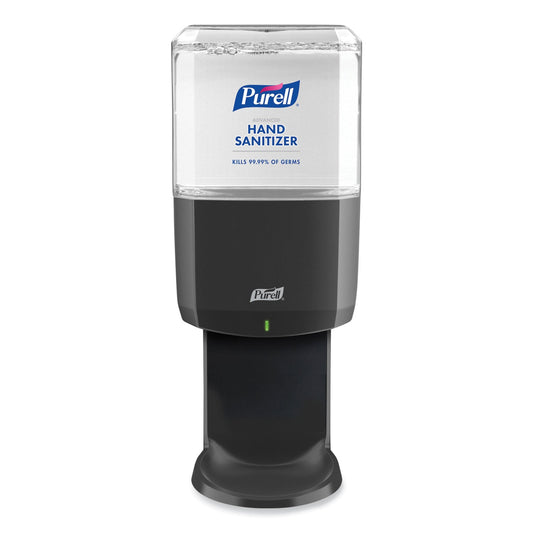 Purell ES8 automatic touch-free hand sanitizer dispenser in graphite, 1,200 mL capacity, sleek modern design for hygiene.