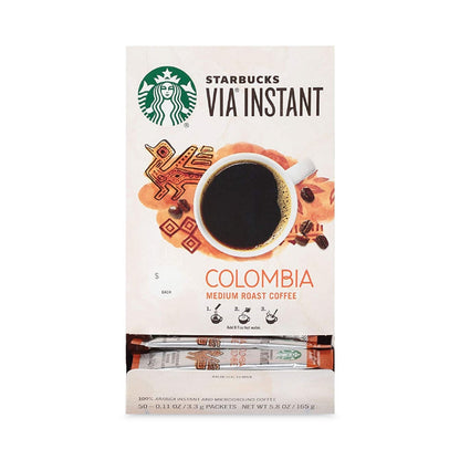 Starbucks VIA Ready Brew Coffee in 0.11 oz packets, Columbia blend, bulk ground coffee from 2xSavings, 200-count carton.
