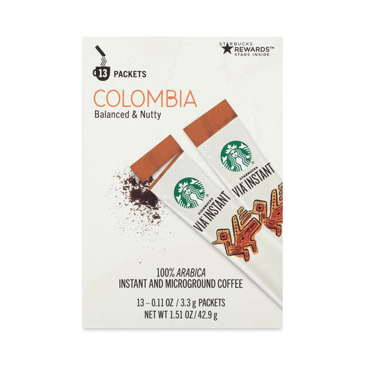 Starbucks VIA Ready Brew Coffee Colombia ground in 3.25oz packets, 50-count box by 2xSavings, bulk ground coffee for brewing