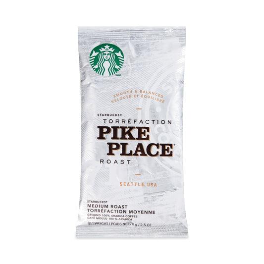 Starbucks Pike Place Coffee fraction pack, 2.7 oz packet, 72-pack carton from 2xSavings, ideal for coffee brewing.