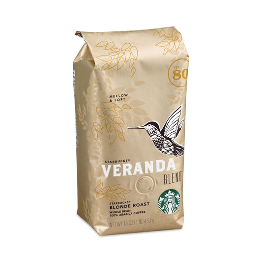 Starbucks Veranda Blend whole bean coffee, 1 lb bag, 6-pack, light and mellow roast, 2xSavings brand, fresh coffee beans