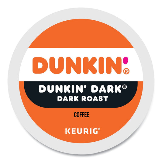 Dunkin Donuts Original Dark Roast K-Cup Pods for coffee makers, 22-count box from 2xSavings, black and brown packaging.