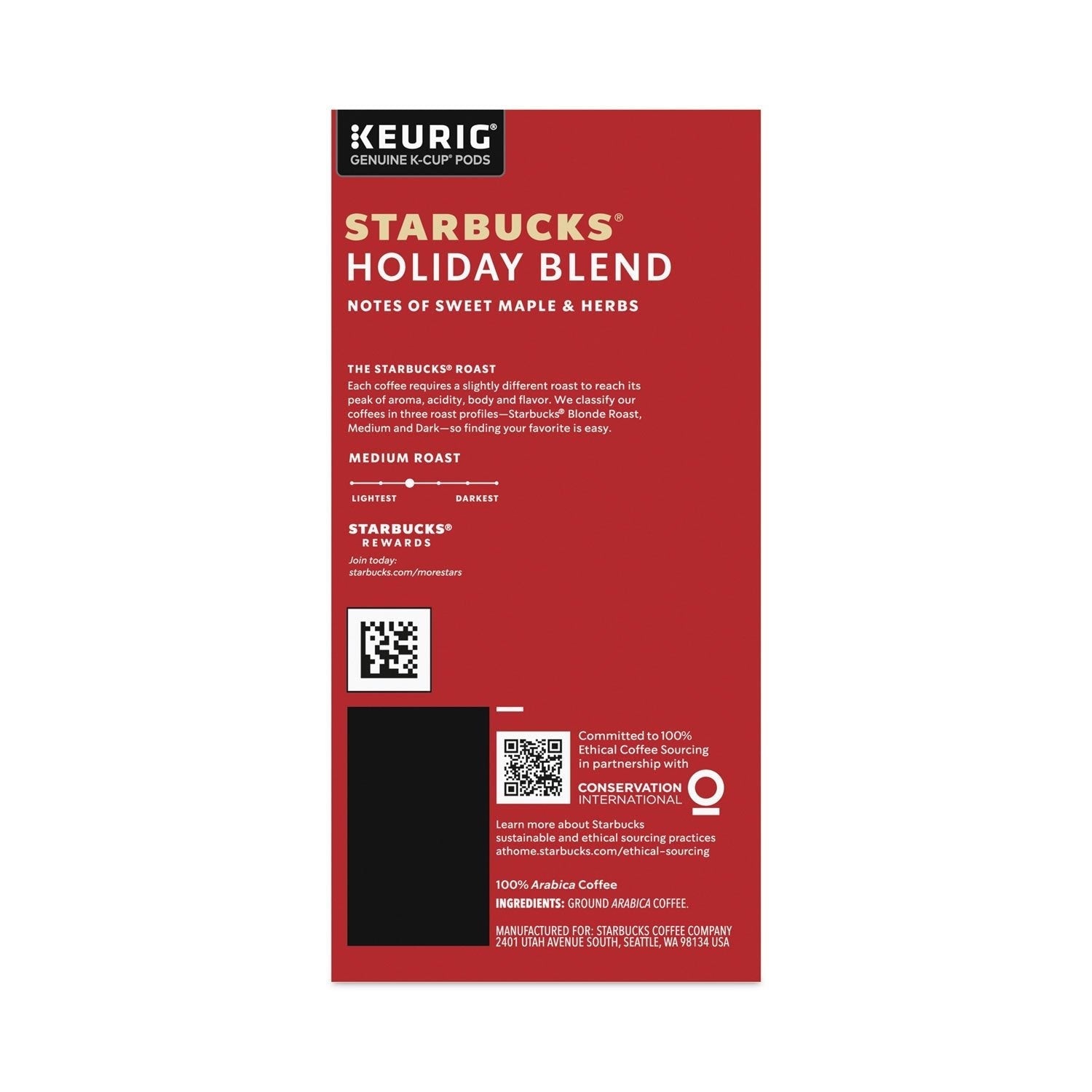 Starbucks Holiday Blend coffee K-Cup cups from 2xSavings, 22 per box, shown in a carton with four boxes.