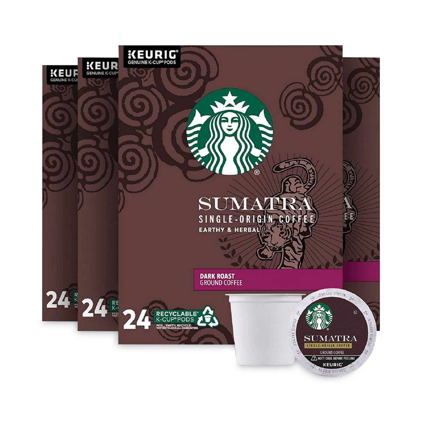 Starbucks Sumatra Coffee K-Cups by 2xSavings, Sumatran blend, single-serve cups in a box of 96 for Keurig machines