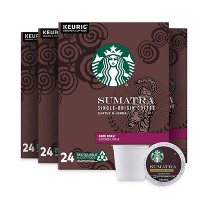 Starbucks Sumatra Coffee K-Cups by 2xSavings, Sumatran blend, single-serve cups in a box of 96 for Keurig machines