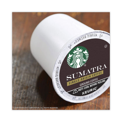 Starbucks Sumatra Coffee K-Cups by 2xSavings, 96-pack, single-serve cups for coffee makers with coffee beans and packaging visible
