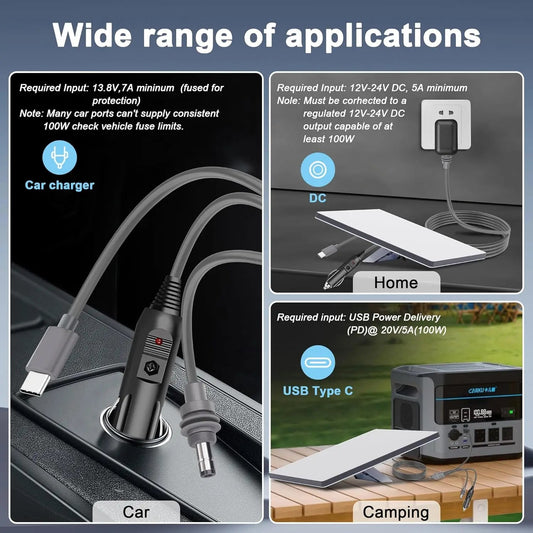 3-in-1 Starlink Mini Cable 9.8FT/3m,High-Speed 100W+ USB C/Car Cigarette Lighter/DC to DC Power Cable for Starlink Accessories - BACKUPMYFILESNOW.COM®