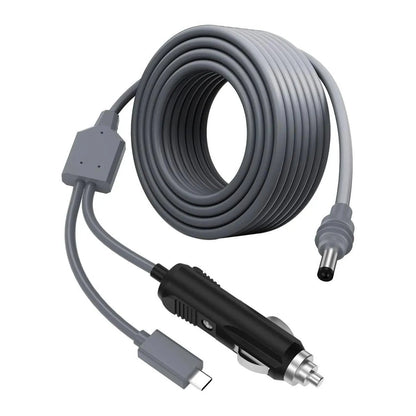Starlink 3-in-1 cigarette lighter to DC 5521 power cable with Type C, pure copper wiring, waterproof silicone ring for outdoor use