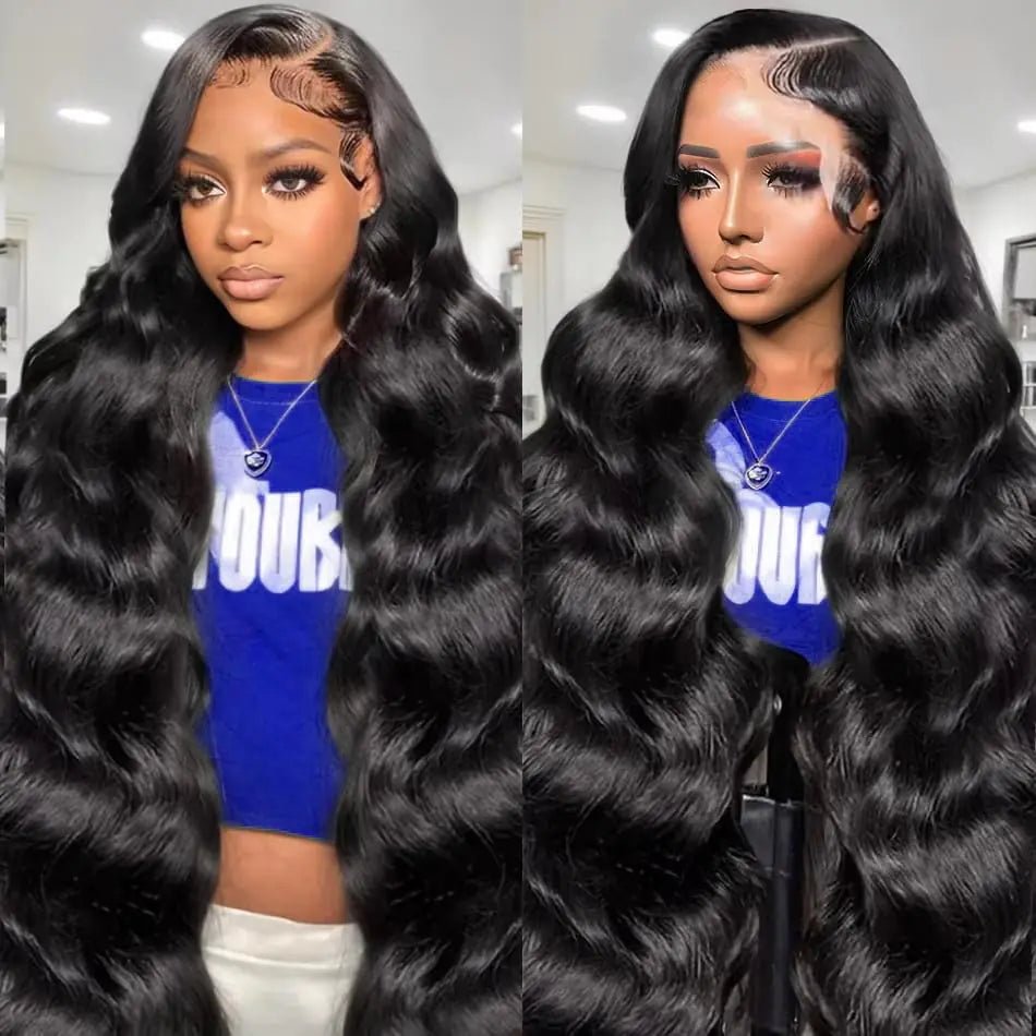 30 Inch Body Wave Lace Front Wigs Human Hair 200 Density 13X6 Hd Transparent Front Wigs Human Hair Pre Plucked Frontal Wigs Human Hair Glueless Wigs Body Wave Wigs Human Hair for Women Natural Black - BACKUPMYFILESNOW
