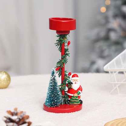 Desktop resin Christmas tree elderly candlestick decoration by My Store