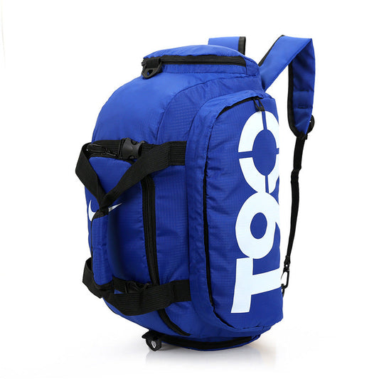 Custom fitness training bag with double shoulder straps for sports, travel, and yoga enthusiasts