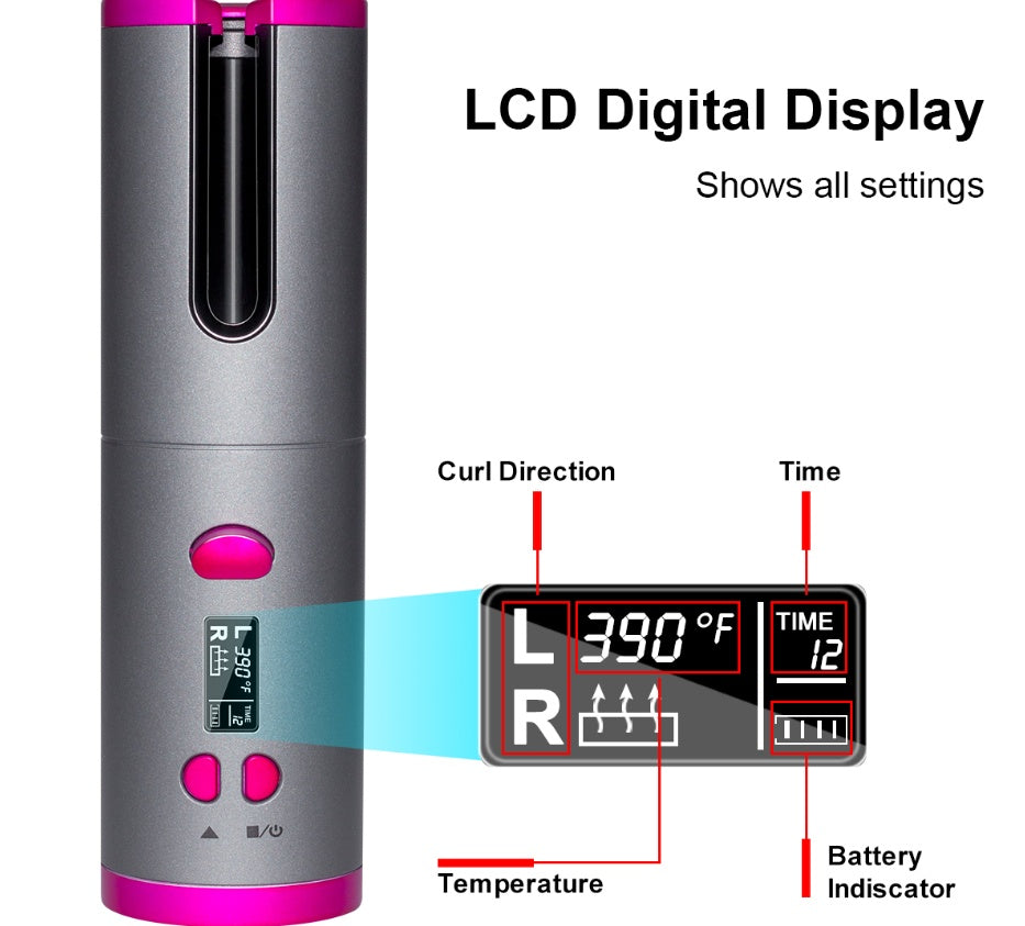 USB wireless multifunctional curling iron curler in compact design for easy hair styling