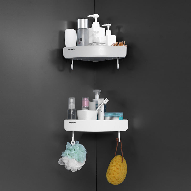 Bathroom toilet rack in white with open shelves for storing toiletries and bathroom essentials