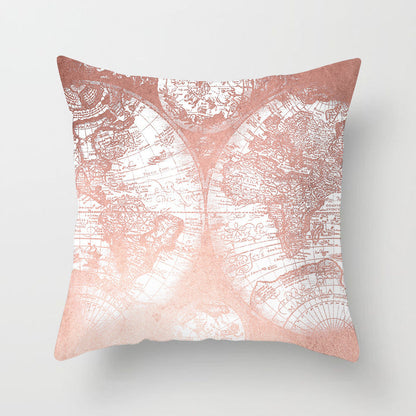 Pink sofa cushion pillowcase in soft fabric, showing a simple rectangular design for home décor