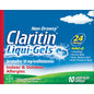 Claritin 24-Hour Non-Drowsy Allergy Relief Liqui-Gels, 10 count, in blister pack, medication for allergy symptom relief