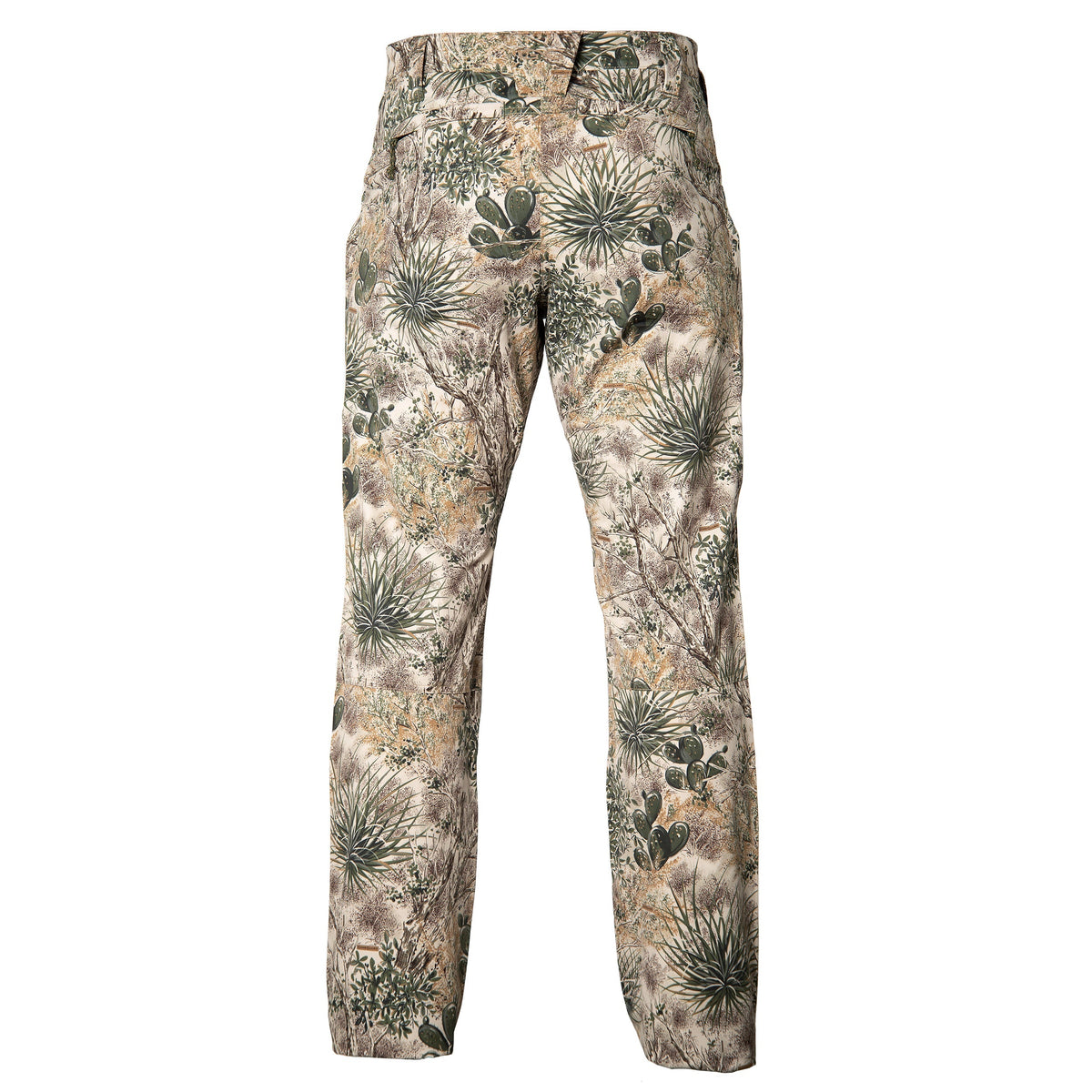 GameGuard Guía Grande™ hunting pants shown in olive green with reinforced knees and multiple cargo pockets for outdoor activity.