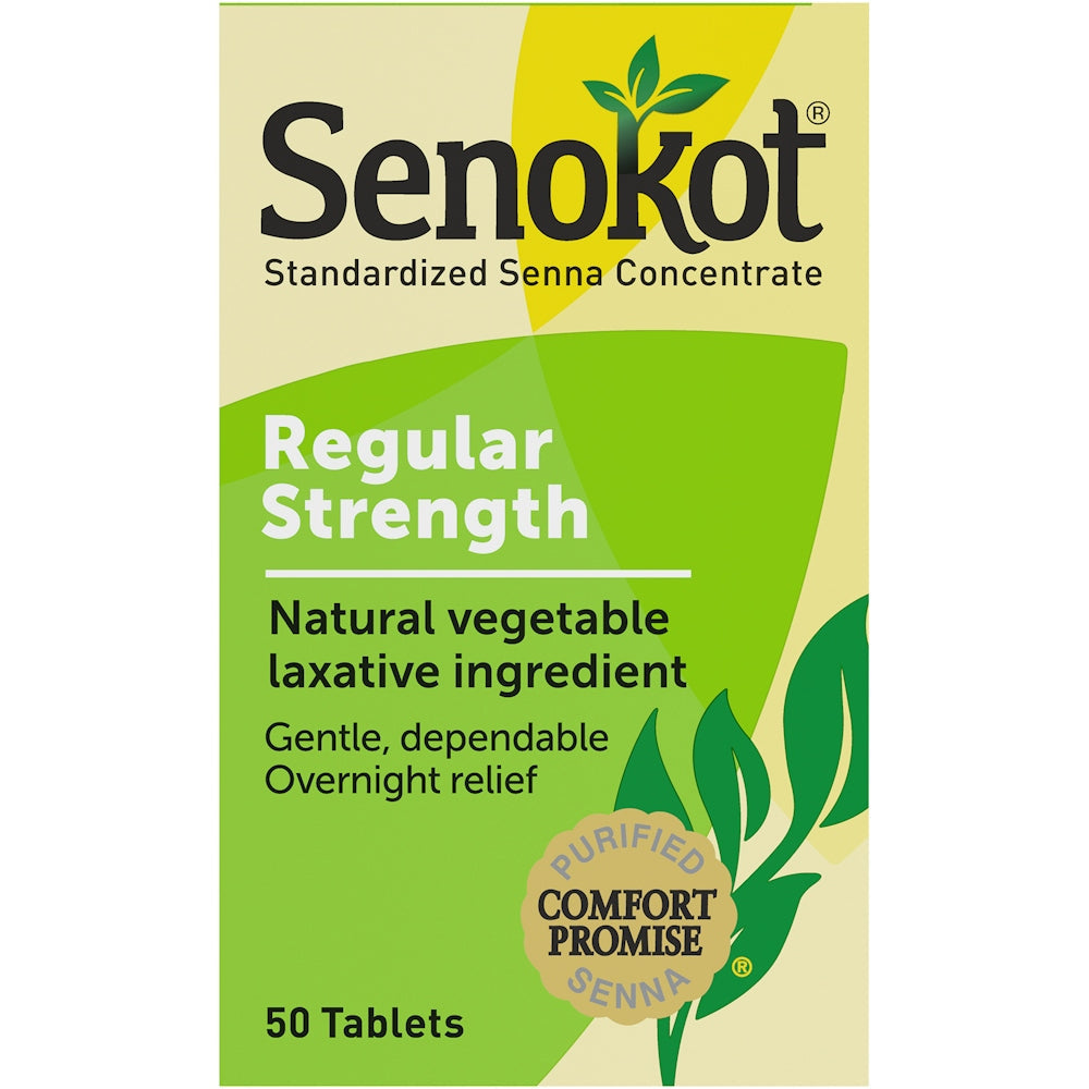 Senokot Regular Strength Natural Vegetable Laxative Ingredient Tablets, Senna Concentrate, Gentle Relief From Occasional Constipation