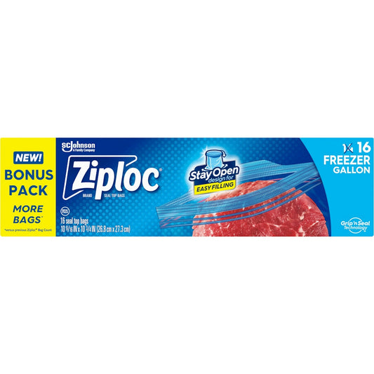 Ziploc Seal Top Bags, Freezer, Gallon, Bonus Pack