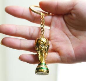 World Cup keychain by My Store featuring a miniature soccer trophy design