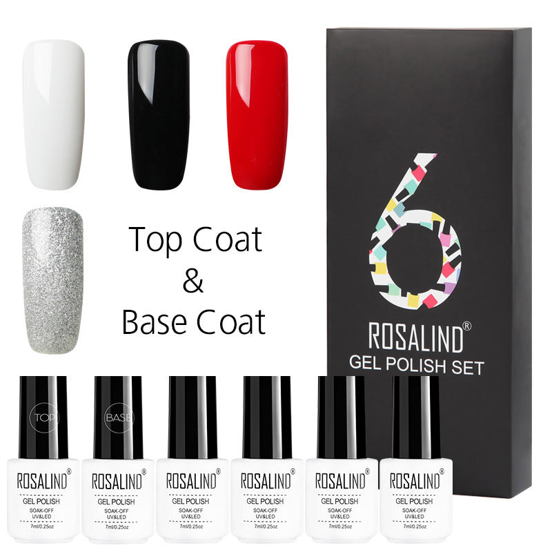 Six-color solid color gel polish set in a gift box for manicure