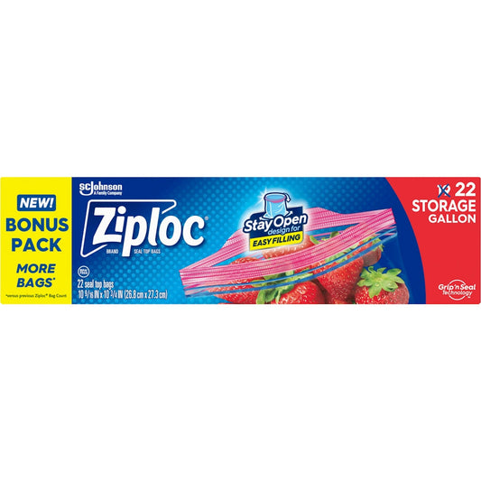Ziploc Seal Top Bags, Storage, Gallon, Bonus Pack