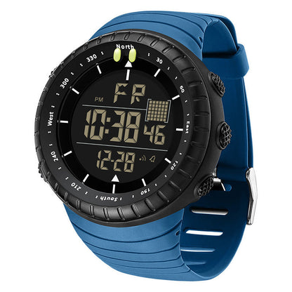 Creative large-dial multifunction waterproof luminous watch in detailed close-up чел