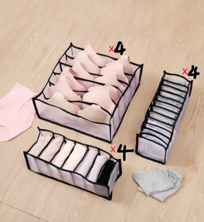 Underwear storage box made of non-woven fabric with compartment dividers