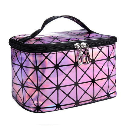 3D laser cosmetic bag with iridescent holographic finish by My Store