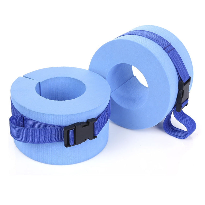 Swimming gaiters float viewed from the side in water