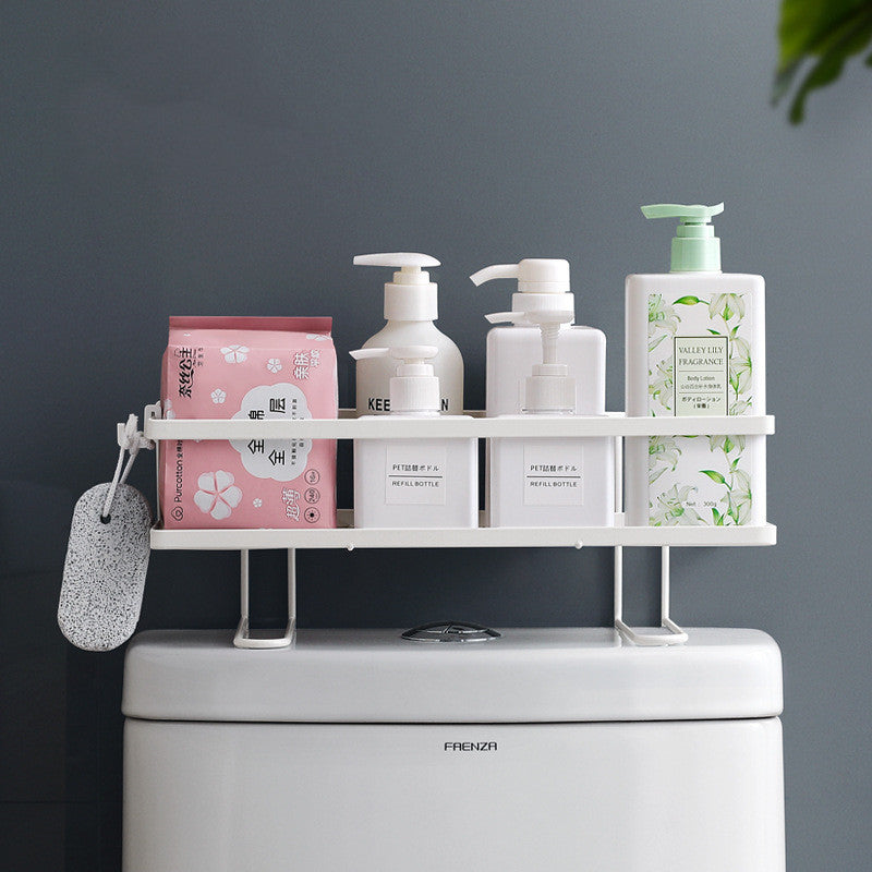 Punch-free toilet rack by My Store, wall-mounted bathroom storage shelf without drilling