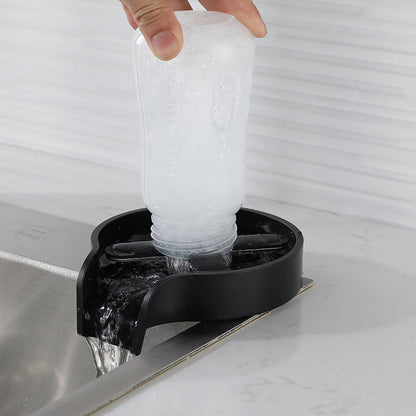 Cup washer with sink for home bar counter, stainless steel rinsing basin and spray nozzle